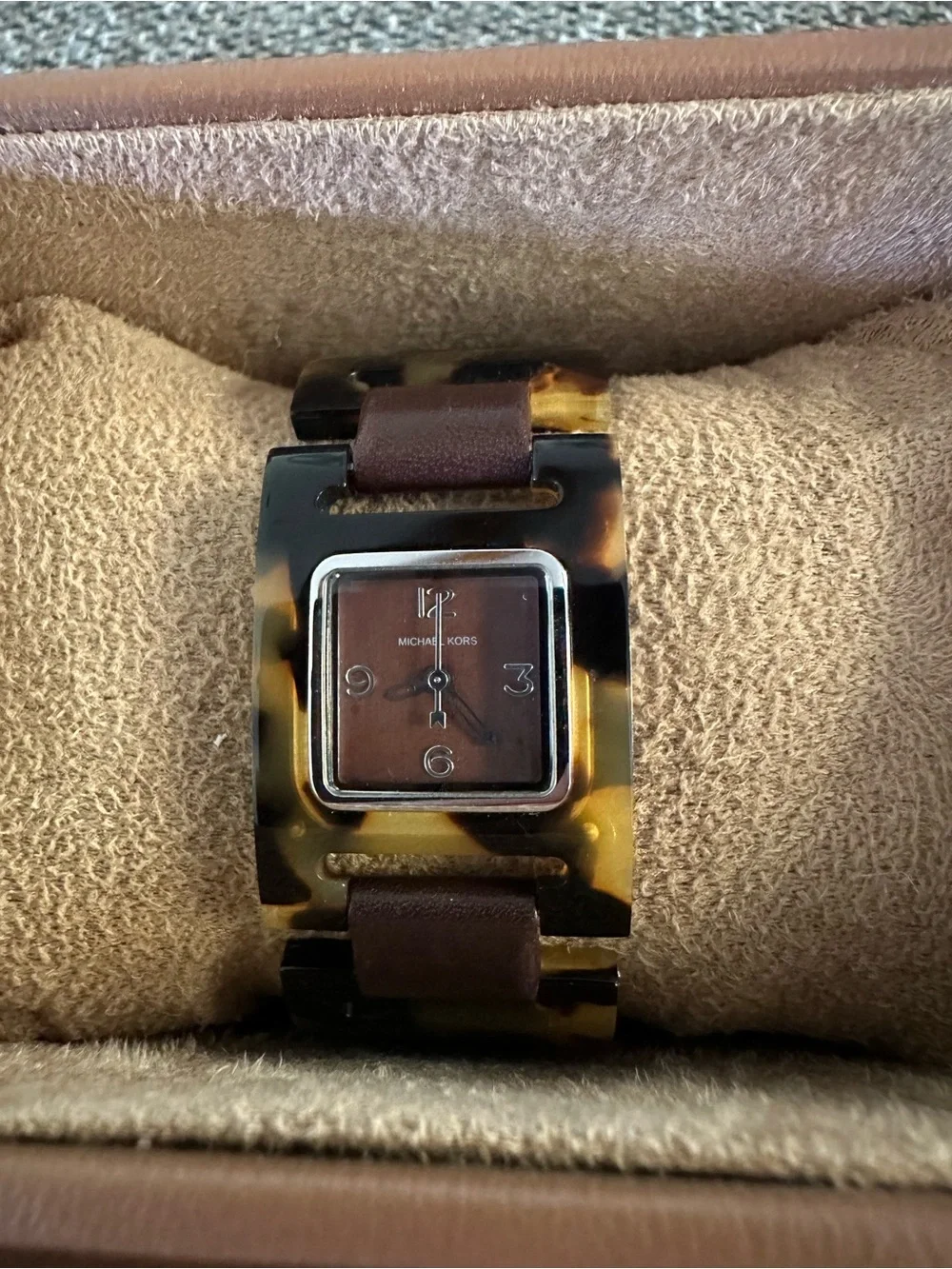 Michael Kors Tortoiseshell Bracelet Watch with Brown Dial
